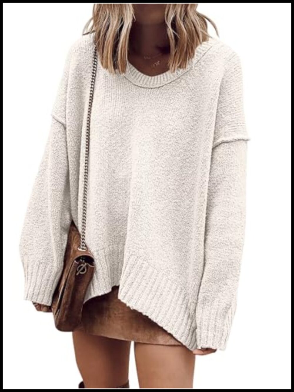 Oversized Batwing Sleeve Sweater Fall Winter Knit Pullover